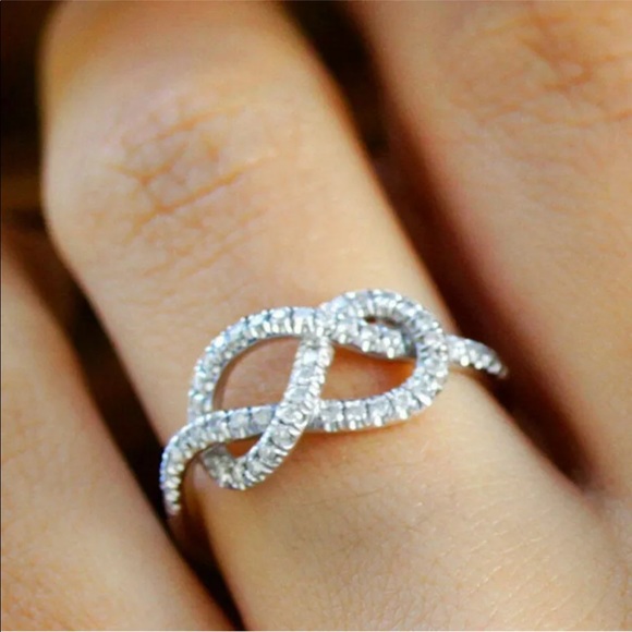 925 Stamped Sterling Silver Infinity CZ Ring - Picture 2 of 8